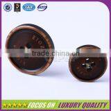 Brown 4 Holes Sewed Custom Logo Engraved Resin Fashion Button thumbnail-2