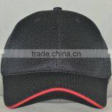 Black Mesh Blank Cap With Red Sandwich Bill 6panels Beseball Cap