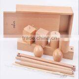 Wooden Froebel Toy Gabe 2 Teaching Learning Balance Blocks Baby Preschool Education thumbnail-2