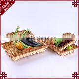 Cheap Custom Rectangular Shape Fruit Vegetable Display Basket Hand Woven Baskets thumbnail-5