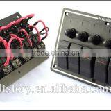 5 GANG LED Waterproof Rorcker Switches Aluminum Panel With Digital Voltmeter thumbnail-3