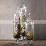 Tall Wedding Table Centerpieces European Goblet Shaped Terarium Glass Jars With Lid thumbnail-3