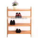 Manufacturer Portable Wooden Shoe Rack Stackable Bamboo Pine Paulownia Shoe Rack With 3 Layer thumbnail-3