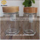 Kitchenware Glass Food Jars With Wood Lids thumbnail-1