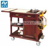 Luxury Food Service Flambe Trolley With Double Gas Stoves and Wheels thumbnail-3