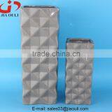 Geometry Patterned Vase Ceramic Tall Vase Grey Glazed thumbnail-3