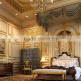 Exquisite Elegant Royal European Style Master Bedroom 3D Interior Rendering Design in Golden White and Blue BF12-03314j thumbnail-2