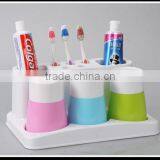 Family Plastic Toothbrush Holder Set With Three Cups thumbnail-1