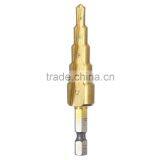 Hex Shank Straight Flute Tin Coated 3 Pieces HSS Step Drill Set Hole Cutter thumbnail-2