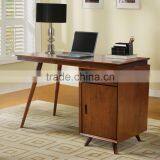 Writing Desk Vintage Style Solid Teak Wood Medium Brown Color With Storage thumbnail-1