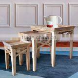 Side Table Stackable Berlin Whitewashed Teak Wood thumbnail-1