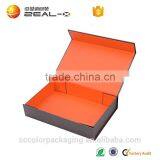 Customized luxury orange, green and blue rectangle magnetic folding gift paper box