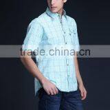 Fashion Short Sleeve Casual Design High Quality 100%Cotton Check Men Shirt thumbnail-4
