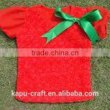 2017 New Arrival Cotton Rosette Tops for Baby Girls, Red t Shirt Wholesale thumbnail-1