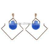 Fashion Colorful Pompon Gold Plated Hoop Earrings for Women Accessories thumbnail-4