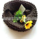Cashmere Fashion Winter Knitted Factory Make Round Knit Scarf thumbnail-5