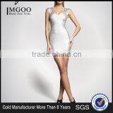 MGOO 2015 Gold Supplier Dress Customized Silver Bandage Dress With Cap Sleeves Fashion Designing Clothes H286 thumbnail-1