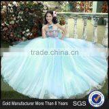 MGOO High Quality Hand Made Fairy Blue Prom Dresses Big Ball Tulle Dress Beautiful Vestidos YDYS15B0016