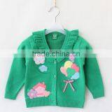 Korean Style Girls Cardigan Sweater Design Solid Color Cotton Sweater thumbnail-3