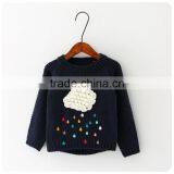 New Winter Cartoon Baby Girls Sweater Cloud Raindrops Kids Clothes Children Sweater Warm Long Sleeve for Girls Knitwear thumbnail-2