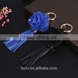 New Design Handmade DIY pu Rose Leather Tassel Bag Charms/iphone 7 Phone Cover Bag Pendant Pu-23 thumbnail-3