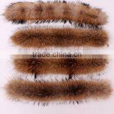 BBG-H-11 Factory Wholesale Natural Color 100% Real Raccoon Fur Trim/trimming/strip thumbnail-4