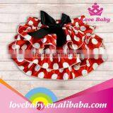 Boutique Ruffle Bottom Children Underwear Red White Dot With Black Sash thumbnail-1