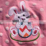 2015 New Baby Girls Pink White Polka Dot Bunny Easter Dress With Necklace and Headband Set thumbnail-2
