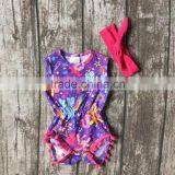 Baby Girls Summer Little Pony Clothes Infant Toddler Baby Girls Unicorn Romper Newborn Cotton Romper With Match Headband thumbnail-1