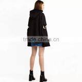 Spring Womens Pullover Black Cool Hollowed-out Hoodies With Hood thumbnail-5