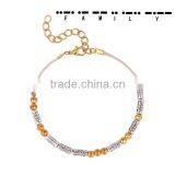 Light Beige Terylene Cord Gold Plated Copper Morse Code " FAMILY " Bracelets thumbnail-3