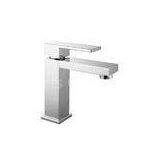 Square Deck Mount One Handle Basin Mixer Taps / Basin Faucet With 25mm Cartridge for Lavatory thumbnail-1