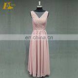 Real Sample Cheap Lace Chiffon Sleeveless Long Bridesmaid Dress thumbnail-1