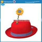 Clown bowler hat with flower for circus fancy dress accessory
