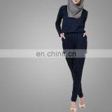 Modest Ladies Office Wear Jumpsuits Muslim Women Model Kebaya Modern Cotton /Cotton Jersey Islamic Jumpsuits thumbnail-6
