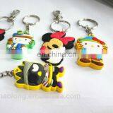 Customized Cartoon Character Shaped Soft Pvc 2d Keychain,rubber Keyring