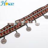 Wholesale 4cm Width Multicolor Beaded Tassel Trim Tassel Coin Fringe Trim thumbnail-6