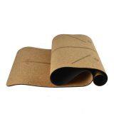 High-Quality Fitness Nature Printed Jute Design Natural Rubber Cork TPE Yoga Mat thumbnail-3