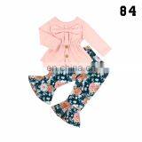 Suede Shirt And Bell Bottoms Kids Boutique Clothing Baby Girls' Clothing Sets thumbnail-1