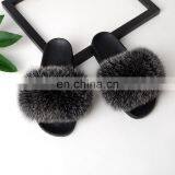 2020 Summer New Design Mules Pantuflas Fluffy Bohemian Colorful Dames Design Fashion Eva Foam Rainbow Fox Fur Slide Slippers thumbnail-3