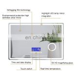 High Quality Delicate LED Lights Bathroom Mirror Clock and Temperature Display thumbnail-4