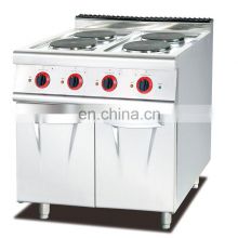 Restaurant Kitchen 380V 4 Round Hot Plates Electric Cooking Range With Oven