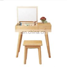 Modern New Design Oak Wood Bedroom Furniture Dressing Table With Mirror