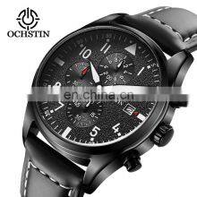 Ochstin GQ043B Sports Mens Quartz Watch Chrono Waterproof Luxury Leather Wrist Watches for Men thumbnail-1