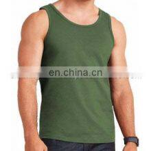 Army green Plain Tank top for men cotton spandex jersey tanks wholesale gym wear