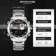 NAVIFORCE 9163 Sport Double Display Quartz Movt Wrist Watch Stainless Steel Luminous 2022 Watches Bling Watches Luxury thumbnail-3