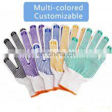 Cheap Wholesale High Quality Knitted Gloves Gardening Fabric Pvc Dotted White Cotton Gloves thumbnail-2