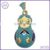 Metal Russian Matryoska Doll Pendant Charm Necklace thumbnail-1