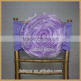 C116(1) 2015hot and cheap organza flower chair sash with spandex bands