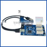 PCIe x1 to external Test Kit 3 port PCIe x1 female solt riser conveter adapter card